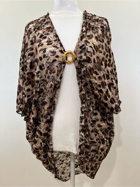 Leopard Print Open-Front Kimono
